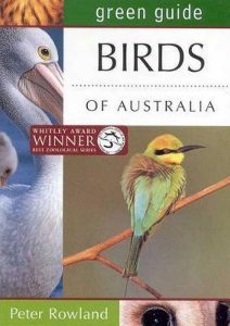 The Green Guide to the Birds of Australia front cover with Whitley Award Winner sticker and Rainbow Bee-eater