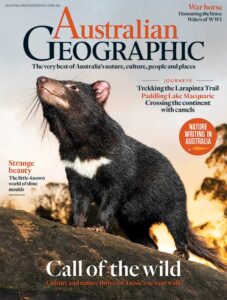 Australian Geographic Magazine cover featuring a Tasmanian Devil