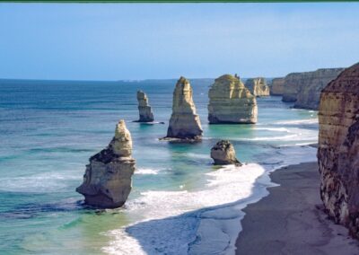 Limestone sea stacks of the Twelve Apostles on the Great Ocean Road, Victoria